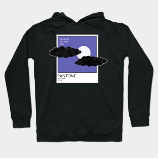 VERY PERI PANTONE Color. The moon behind the clouds Hoodie